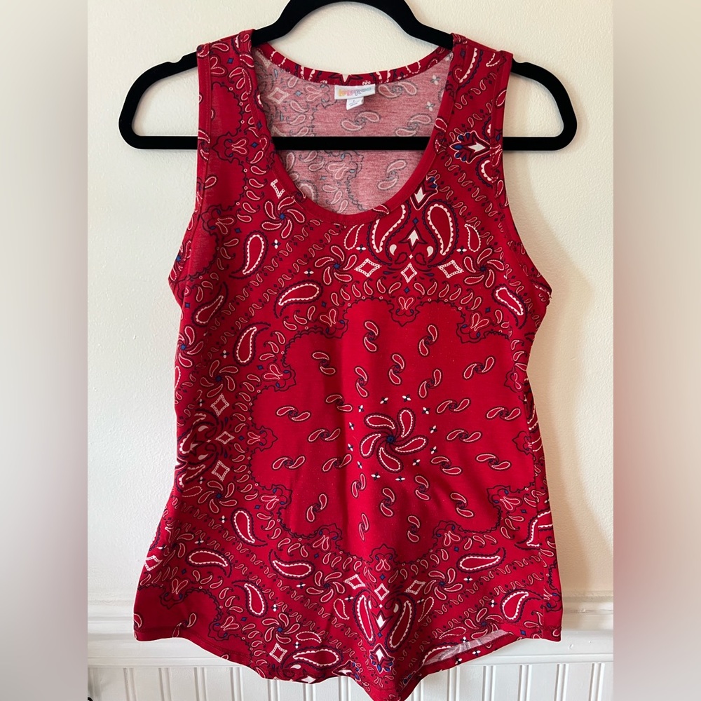 LuLaRoe Red Bandana Print Tank top